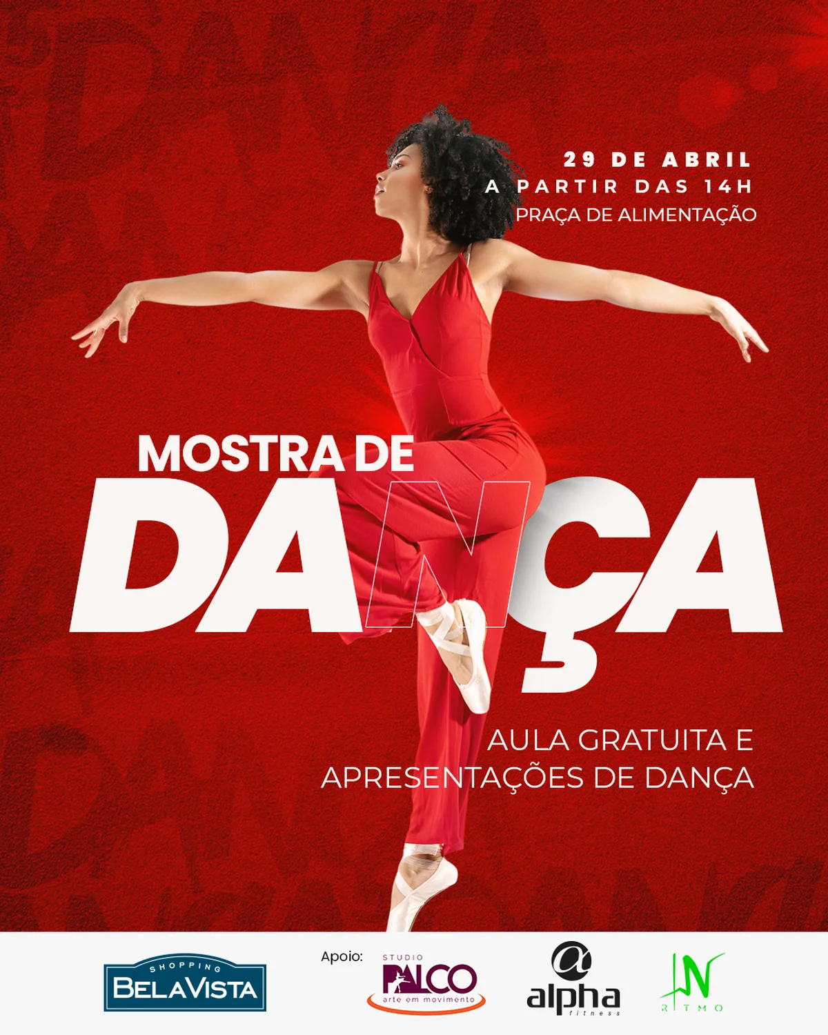 Shopping Bela Vista celebra o Dia da Dança com Mostra e aulão gratuito neste sábado (29)